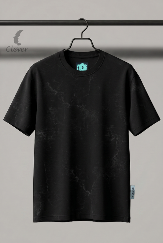 Acid Wash Black Over Size Cotton T-Shirt