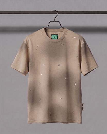 Camel Over Size Cotton T-Shirt