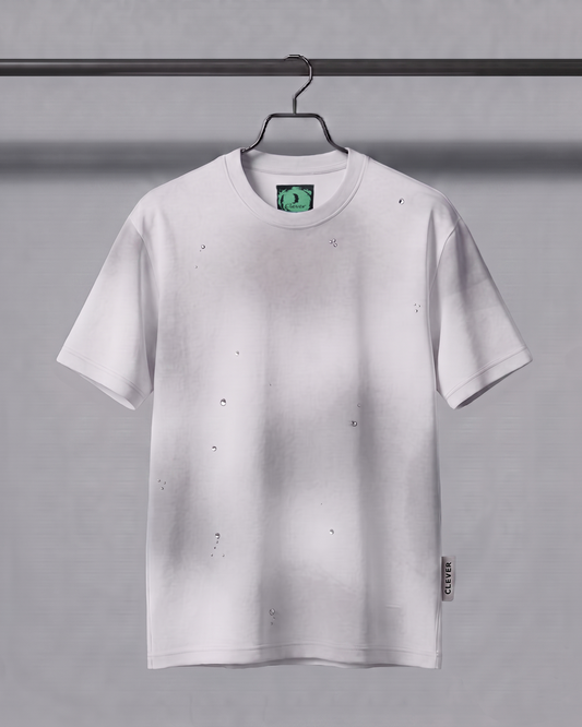 Silver Over Size Cotton T-Shirt