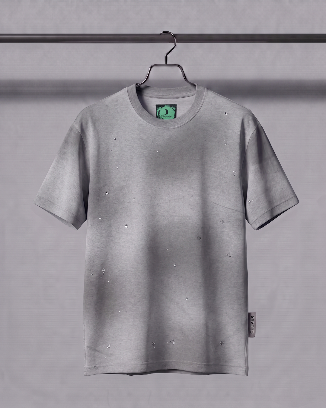 Grey Over Size Cotton T-Shirt