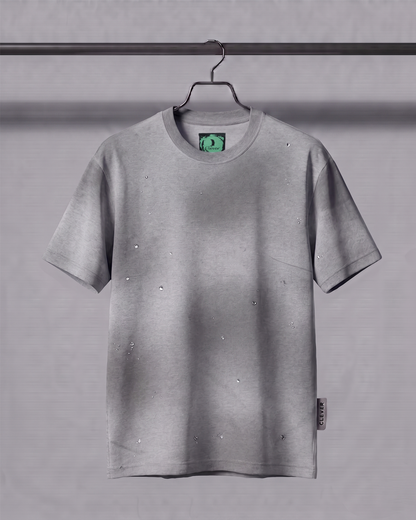 Grey Over Size Cotton T-Shirt