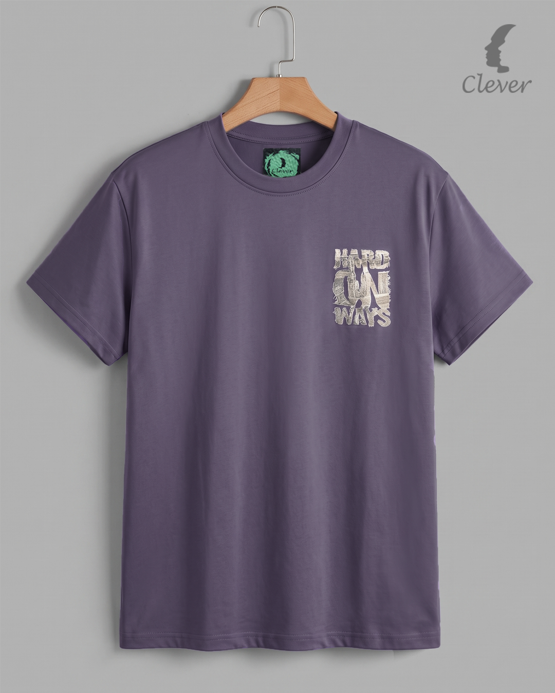 Mauve Over Size Printed Cotton T-Shirt