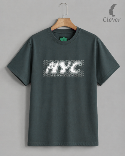 Metallic Over Size Printed Cotton T-Shirt