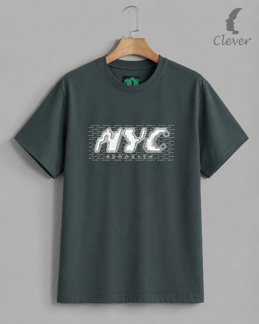 Metallic Over Size Printed Cotton T-Shirt