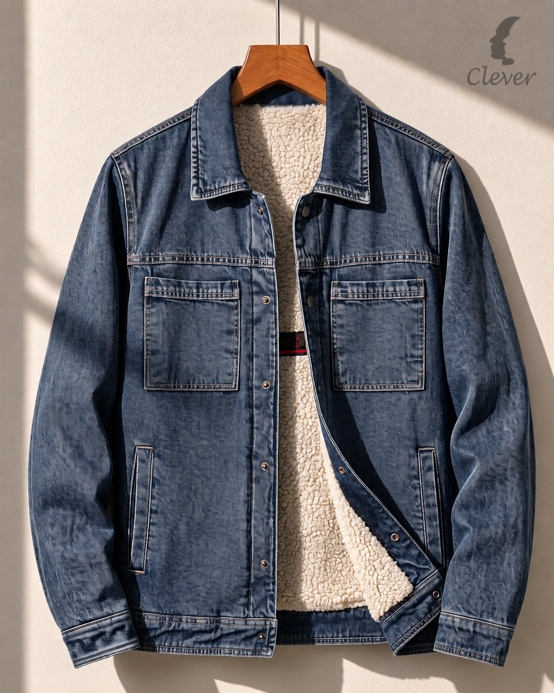 blue quarry Sherpa-Lined Denim Jacket