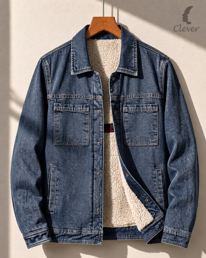 blue quarry Sherpa-Lined Denim Jacket