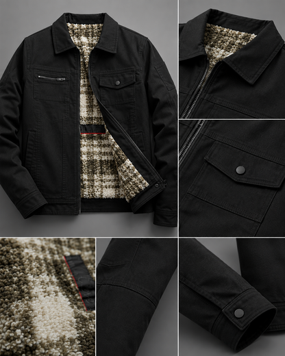 Winter jacket with fur lining - black