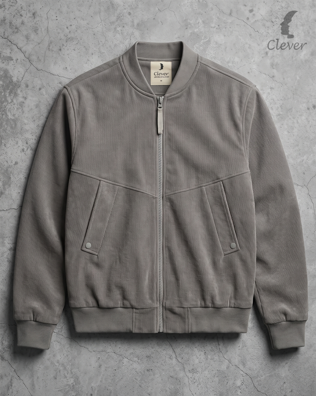 Ribbed fabric bomber jacket -Verani