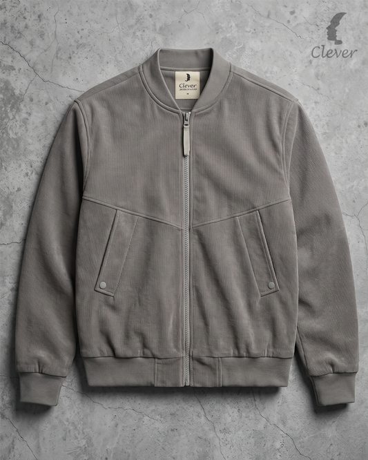 Ribbed fabric bomber jacket -Verani