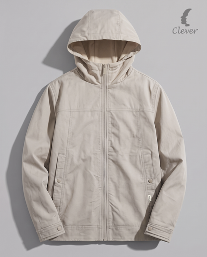 Practical jacket with hood - light beige