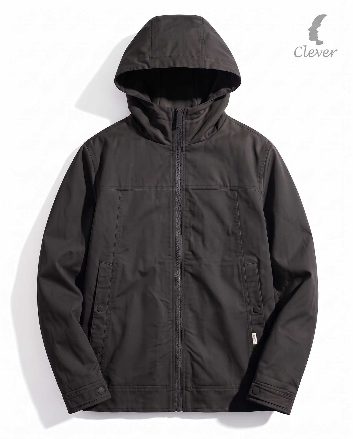 Practical jacket with hood -black