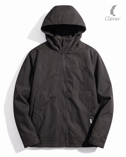 Practical jacket with hood -black