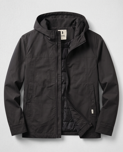 Practical jacket with hood -black