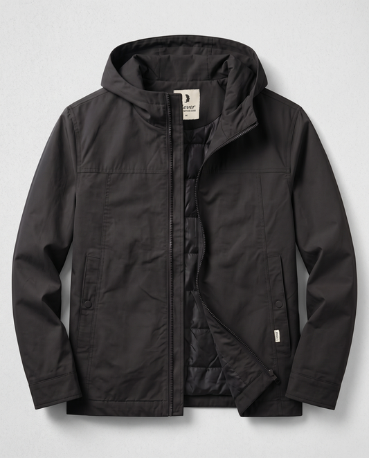 Practical jacket with hood -black