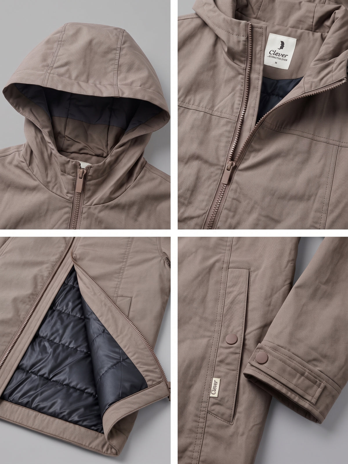 Practical jacket with hood -Cafe