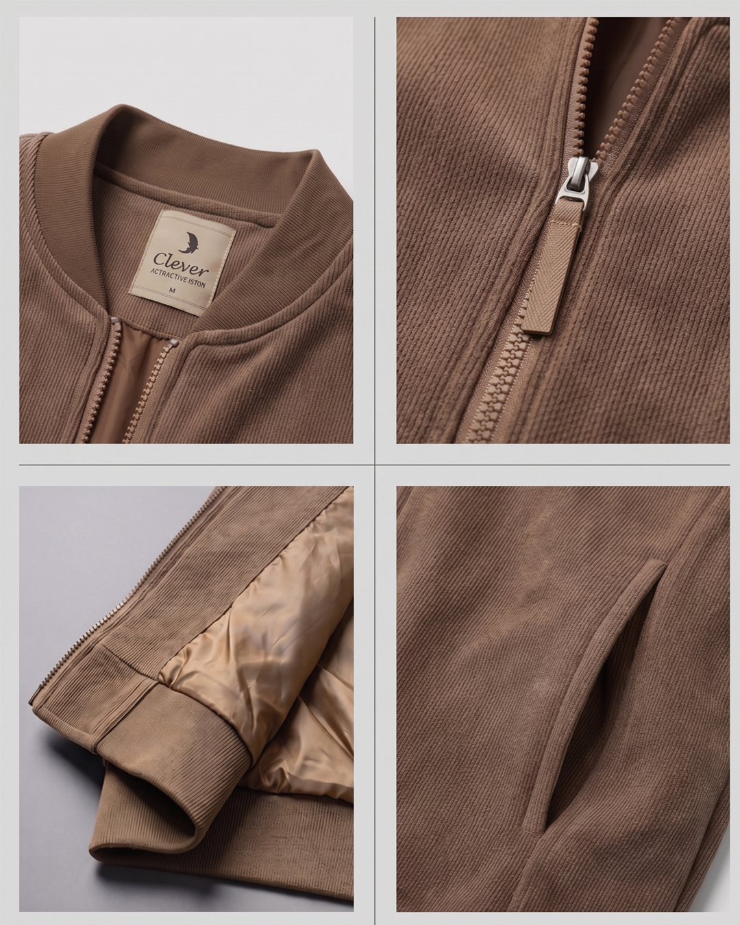 Soft-touch bomber jacket - brown