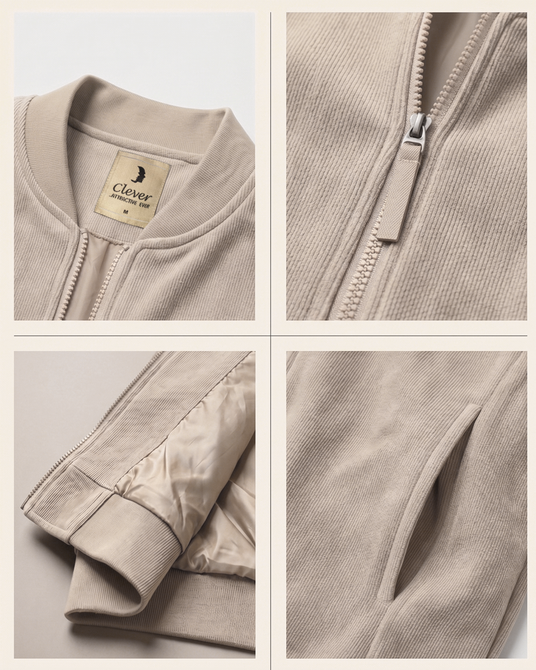 Soft-touch bomber jacket - beige