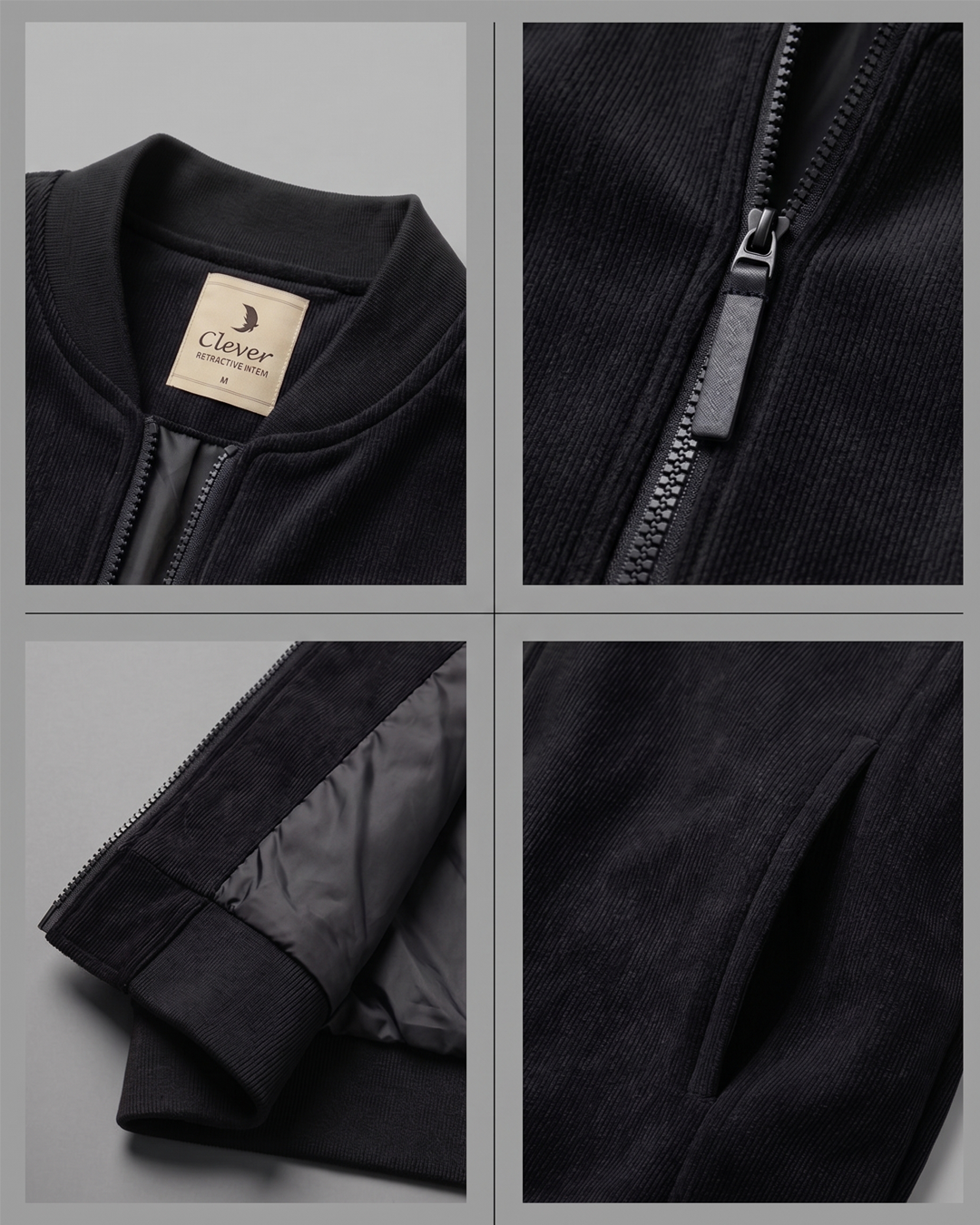Soft-touch bomber jacket - black