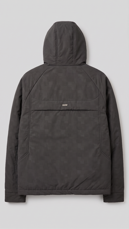 Hooded jacket with fine fabric -lead