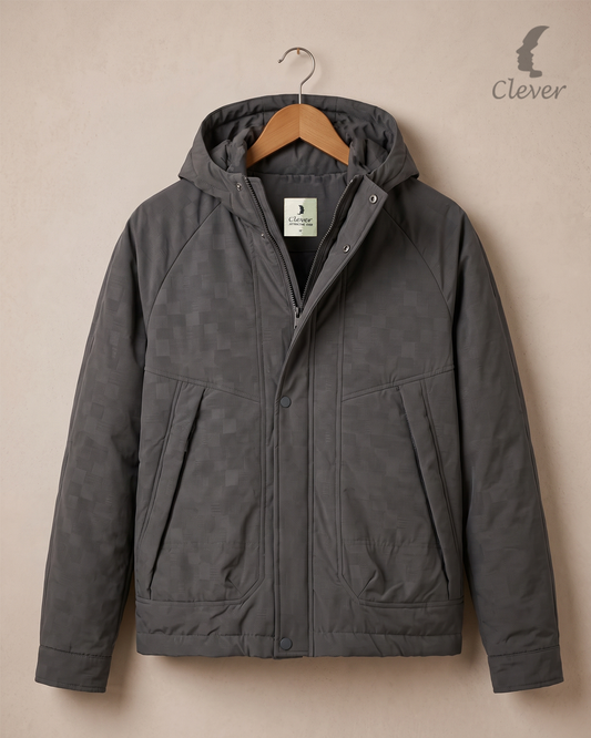 Hooded jacket with fine fabric -lead