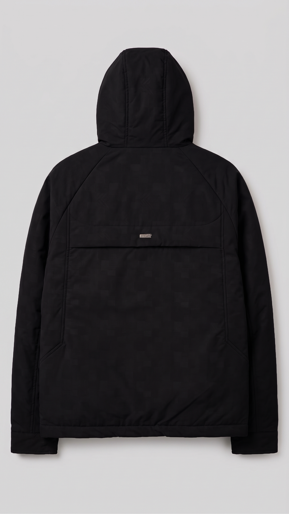 Hooded jacket with fine fabric - black