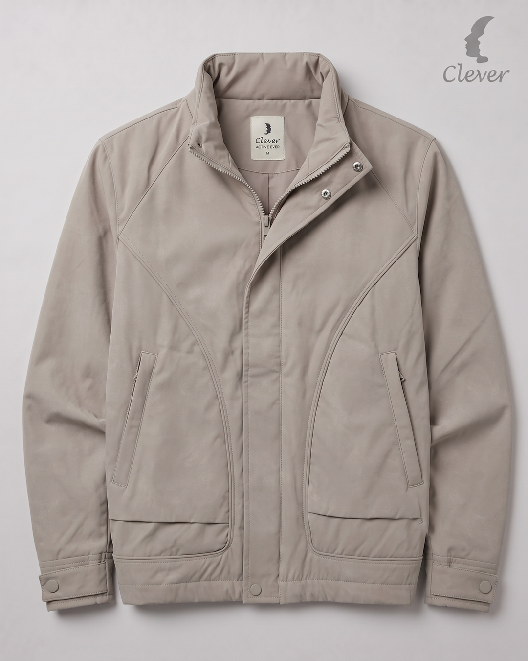 High-neck jacket - light beige