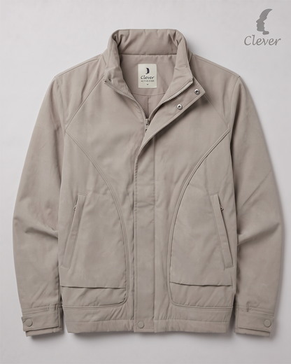 High-neck jacket - light beige