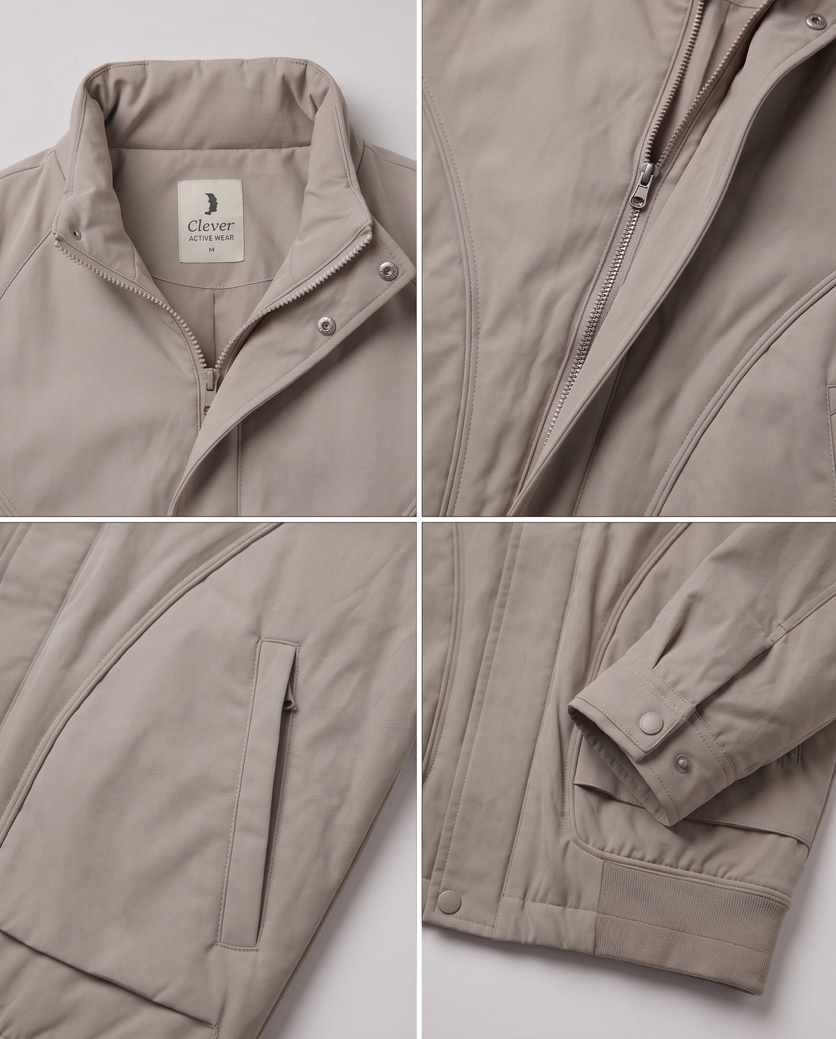 High-neck jacket - light beige