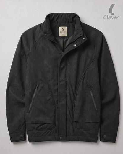 High-neck jacket -gray