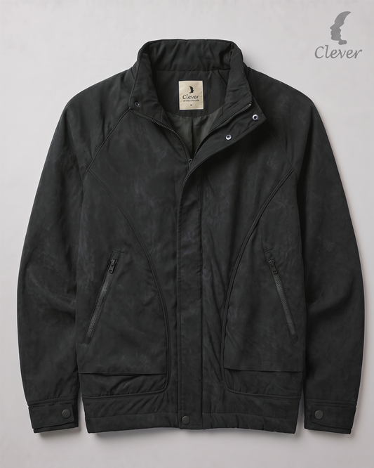 High-neck jacket -gray