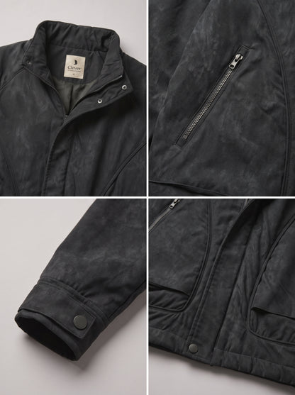 High-neck jacket -gray