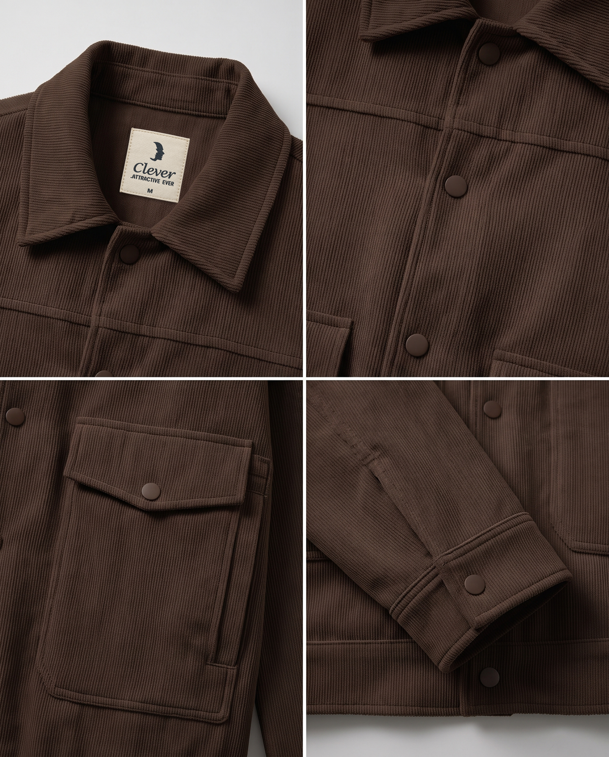 Relaxed-Fit Ribbed Corduroy Jacket-Chocolate Brown / Deep Mocha