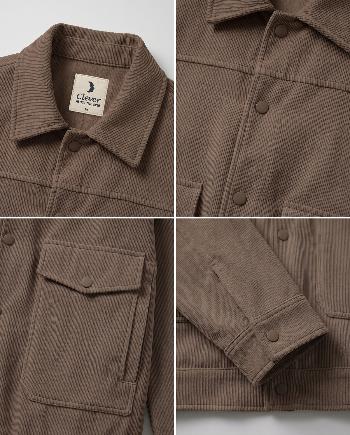 Relaxed-Fit Ribbed Corduroy Jacket-Taupe Brown / Muted Mocha