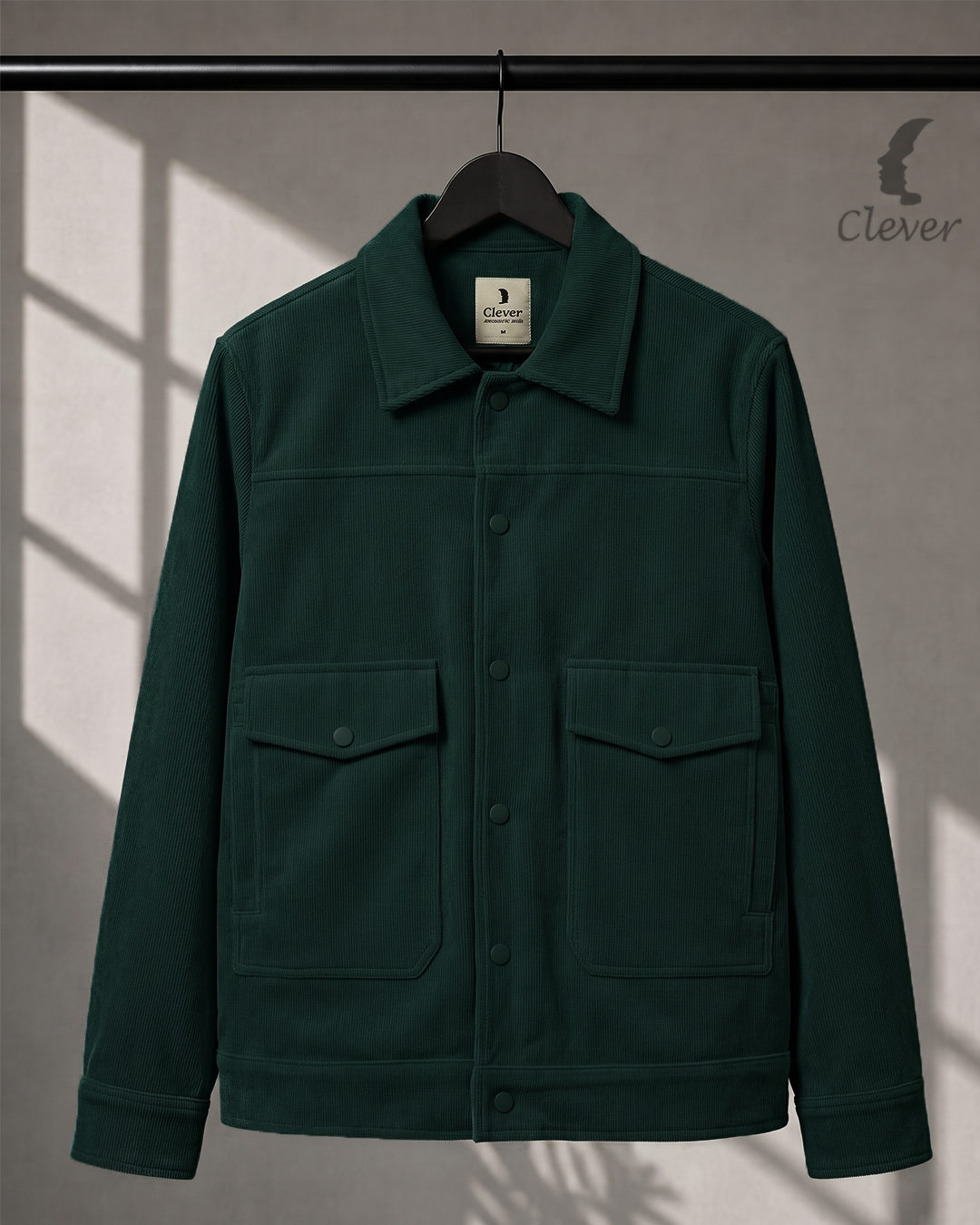 Relaxed-Fit Ribbed Corduroy Jacket-Forest Green / Dark Pine