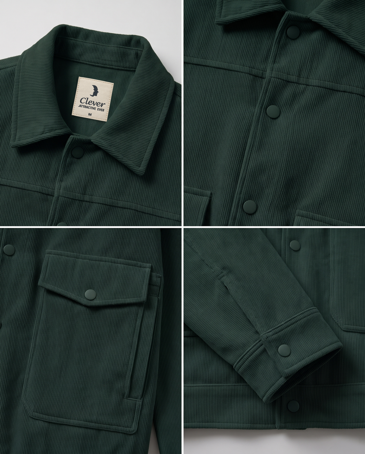 Relaxed-Fit Ribbed Corduroy Jacket-Forest Green / Dark Pine