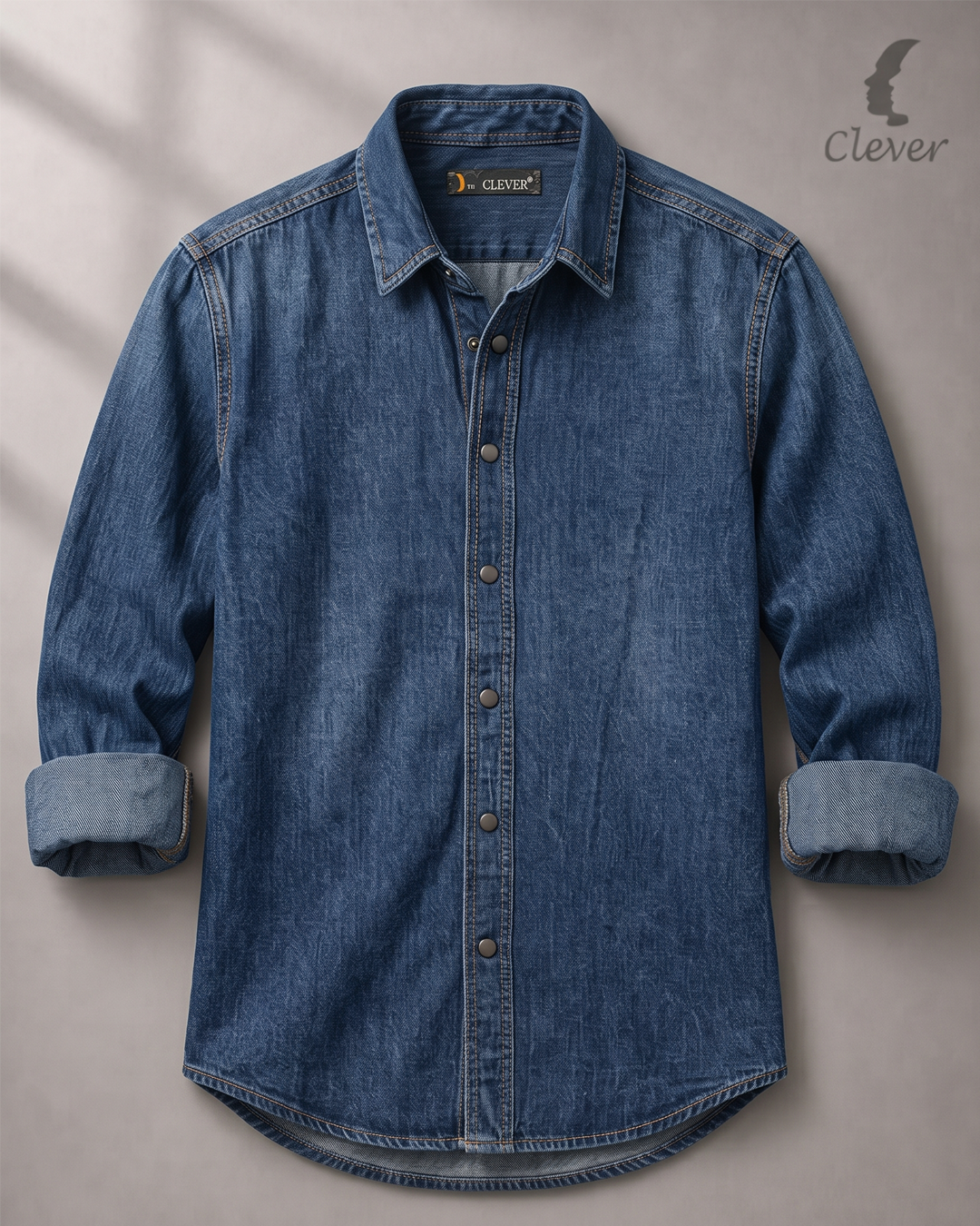 Classic Denim Long-Sleeve Shirt - Medium Blue