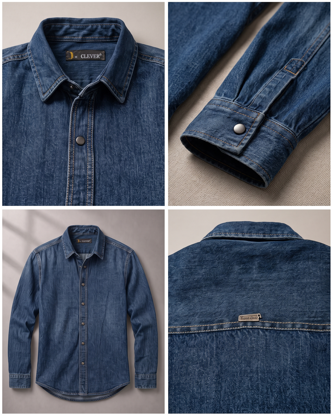 Classic Denim Long-Sleeve Shirt - Medium Blue