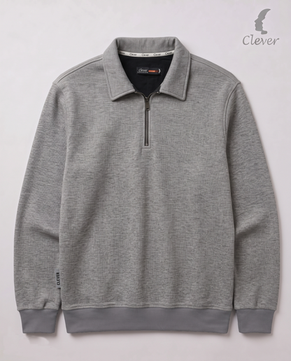 Padded pullover with collar and short zipper - iron