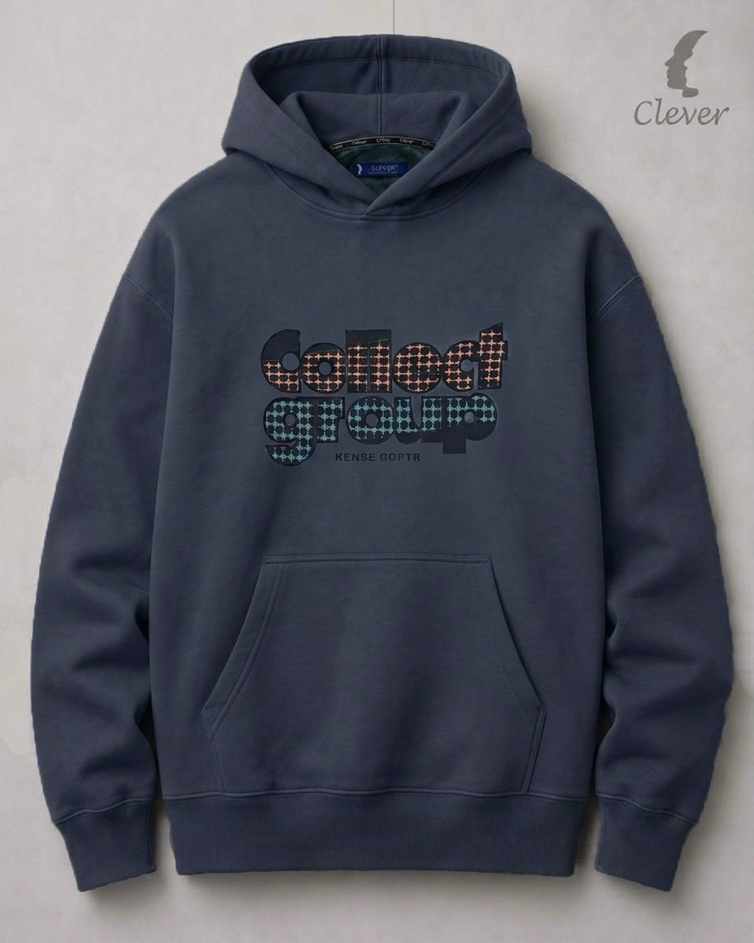 Men's Graphic Print Hoodie - Dark Slate Grey