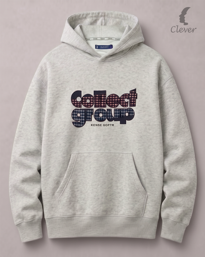 "Collect Group" graphic print hoodie - light grey (melange)