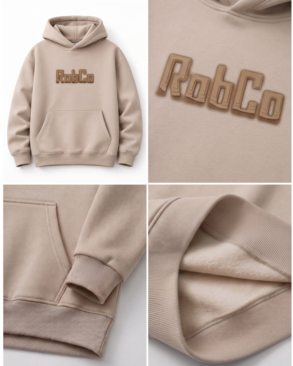 RobCo Brazil logo hoodie - beige