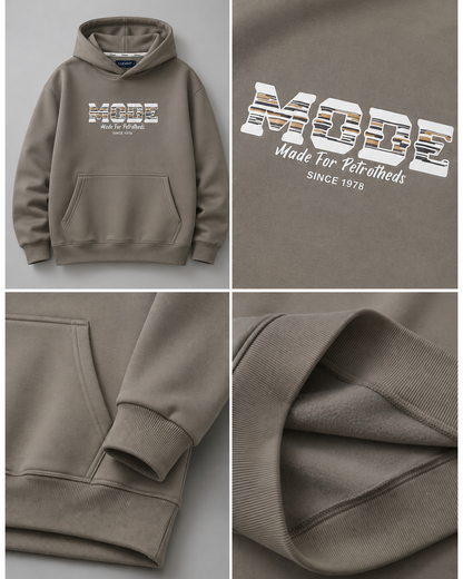 Hoodie with a prominent "MODE" print - cafe