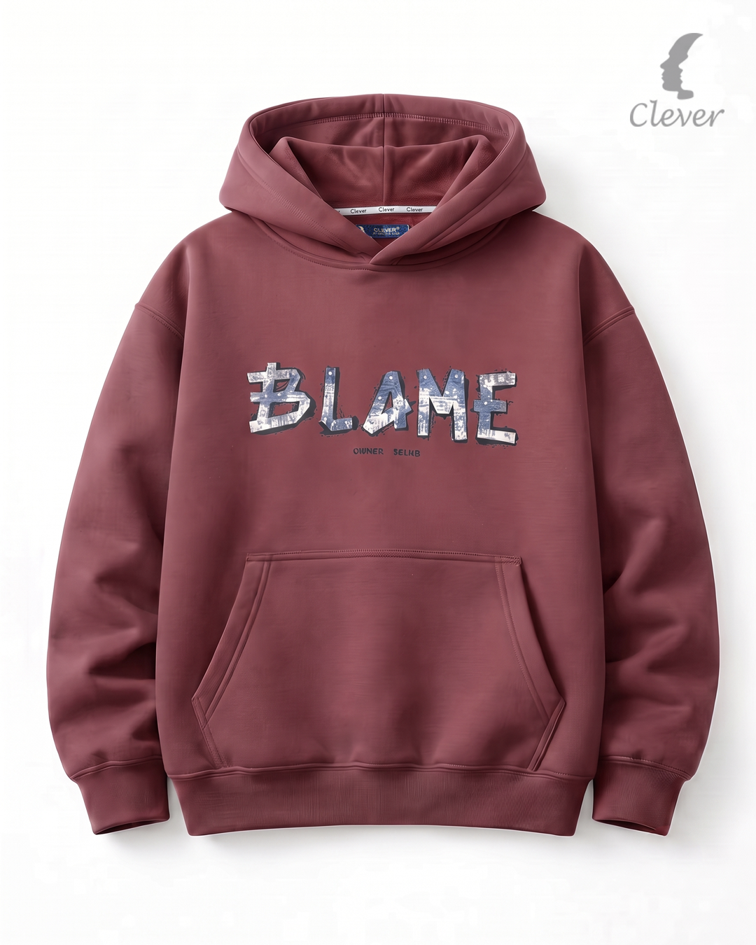 "BLAME" Art Print Hoodie - red