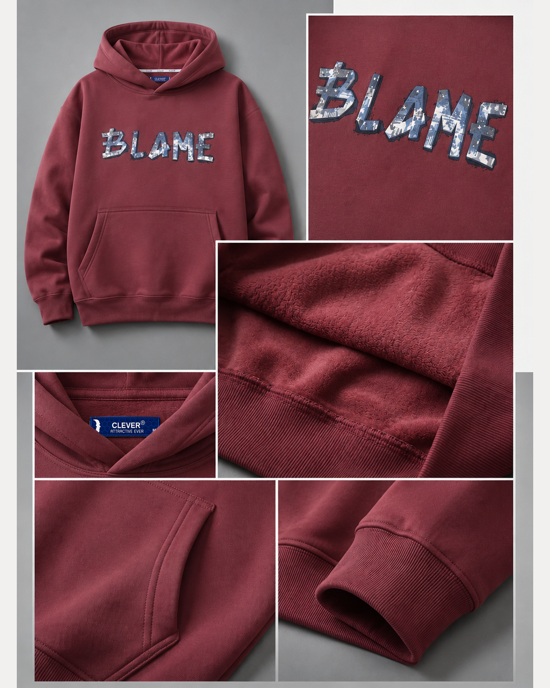 "BLAME" Art Print Hoodie - red