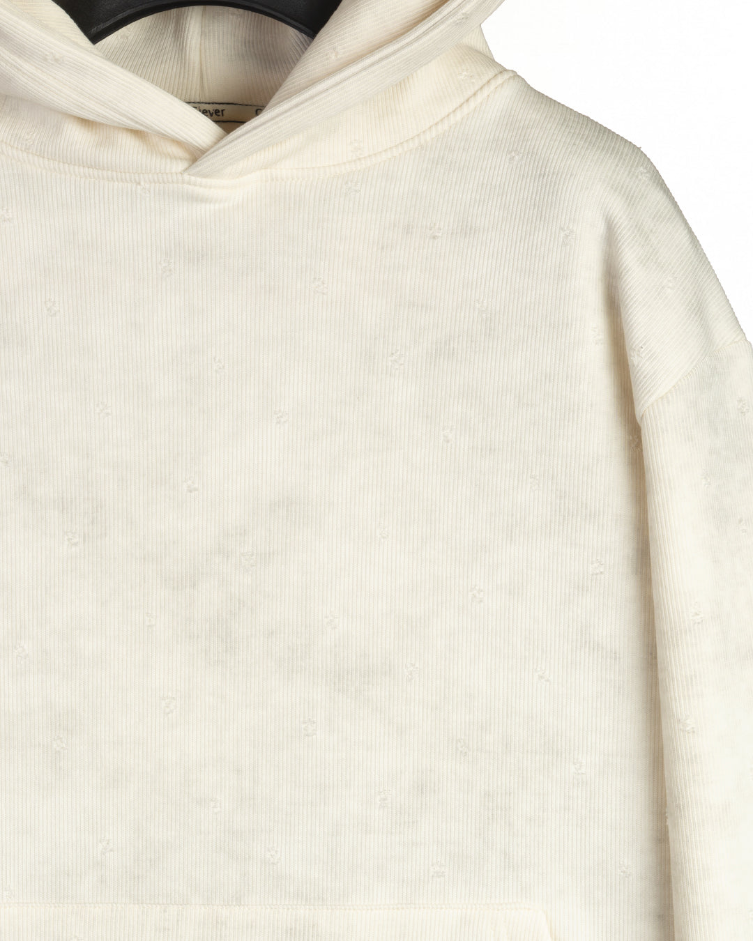 Beige Acid Wash Cotton Hoodie