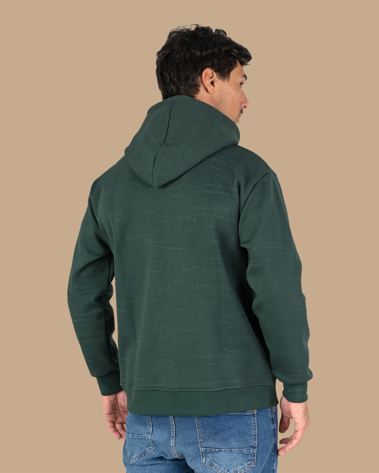 Olive Knitted Cotton Hoodie