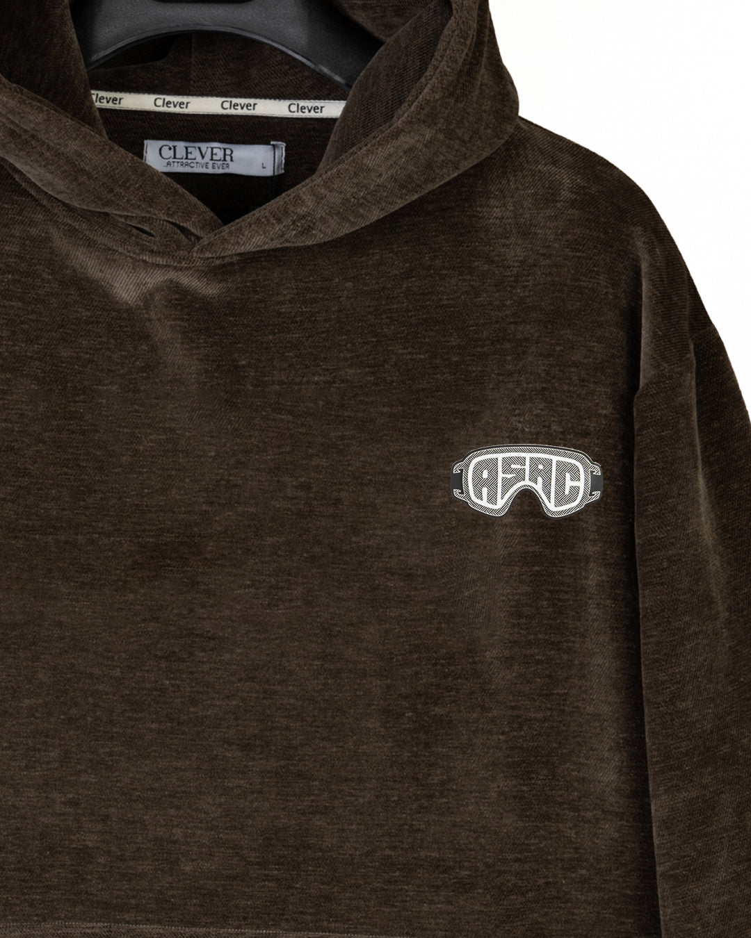 Brown Plain Velvet  Hoodie