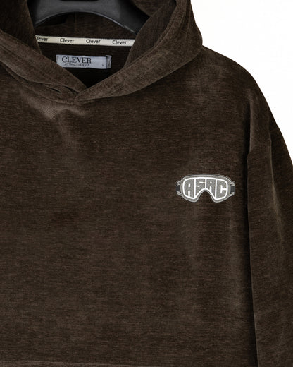 Brown Plain Velvet  Hoodie