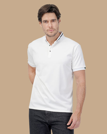 White Cotton Polo Shirt