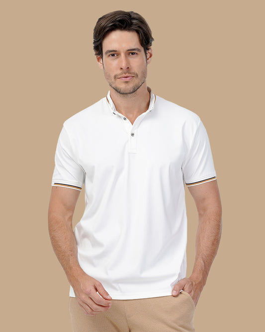 White Cotton Polo Shirt